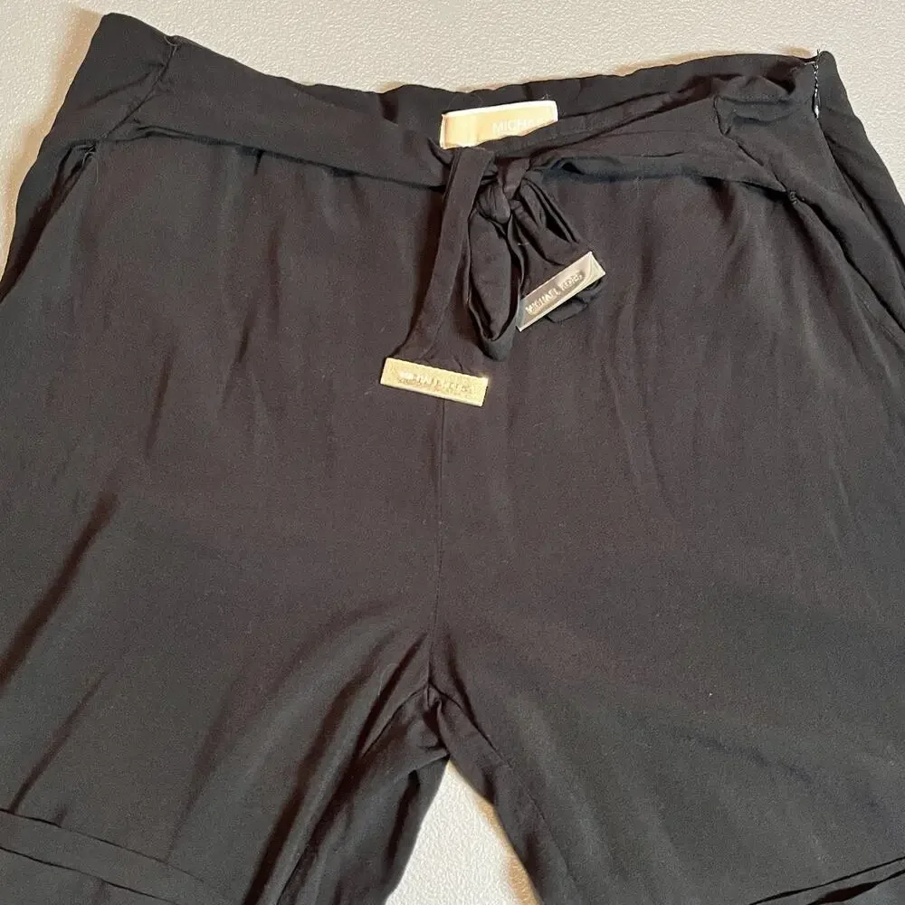 Michael Kors Straight Leg Dress Pants Womens Size 6 Black Trousers 100% Viscose